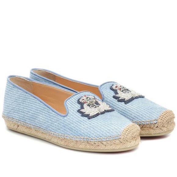 Authentic Christian Louboutin Women's Blue Nanou Orlato Donna Espadrilles - Picture 3 of 15